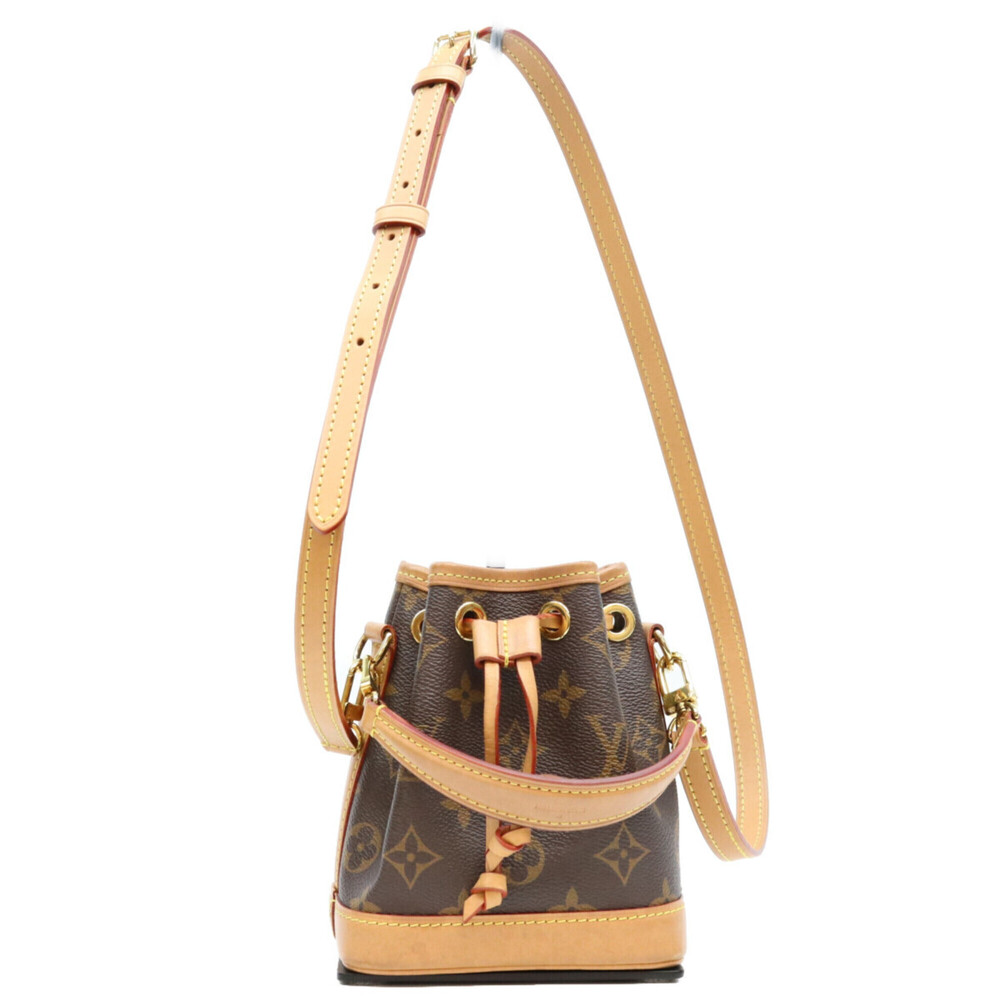 LOUIS VUITTON M81266 Monogram Nano Noe Shoulder Bag, Brown with Gold Hardware...